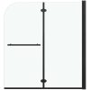 Duschvägg fällbar 2 paneler ESG svart vidaXL 120 x 140 cm – miniatyr 2