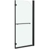 Duschvägg fällbar 2 paneler ESG svart vidaXL 120 x 140 cm – miniatyr 4