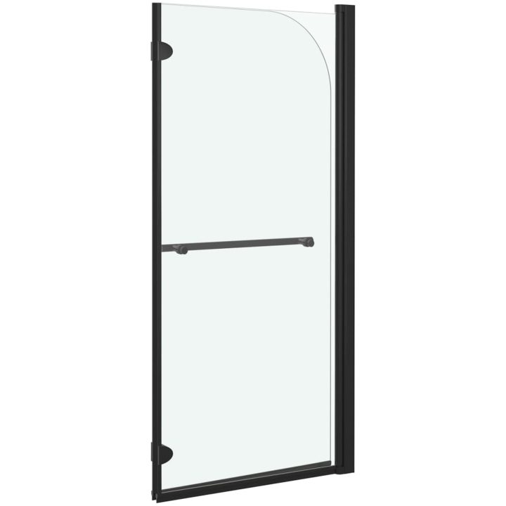 Duschvägg fällbar 2 paneler ESG svart vidaXL 120 x 140 cm – bild 4
