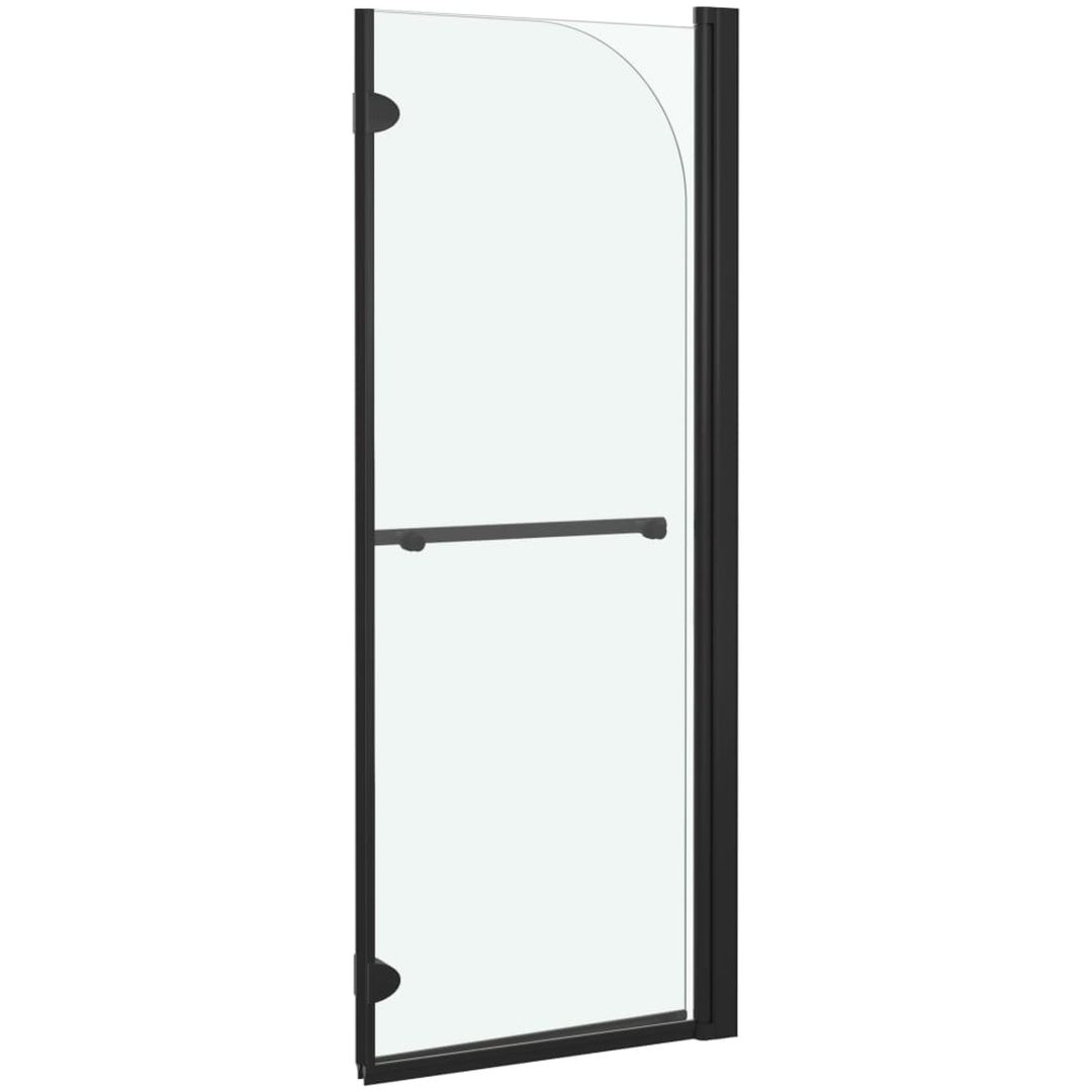 Duschvägg fällbar 2 paneler ESG svart vidaXL 95 x 140 cm – bild 4