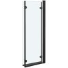 Duschvägg fällbar 3 paneler ESG svart vidaXL 130 x 138 cm – miniatyr 4