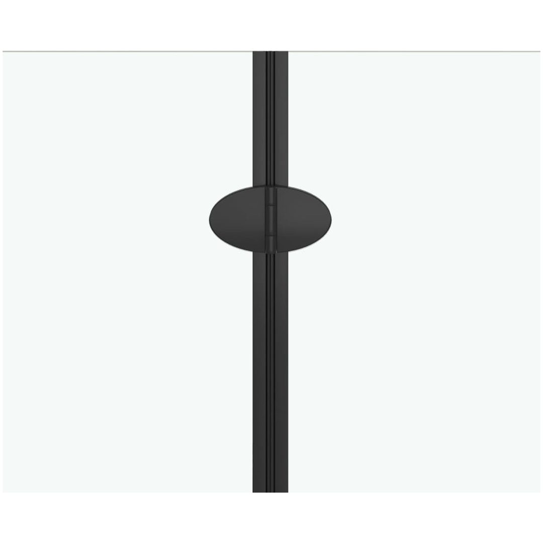 Duschvägg fällbar 3 paneler ESG svart vidaXL 130 x 138 cm – bild 5