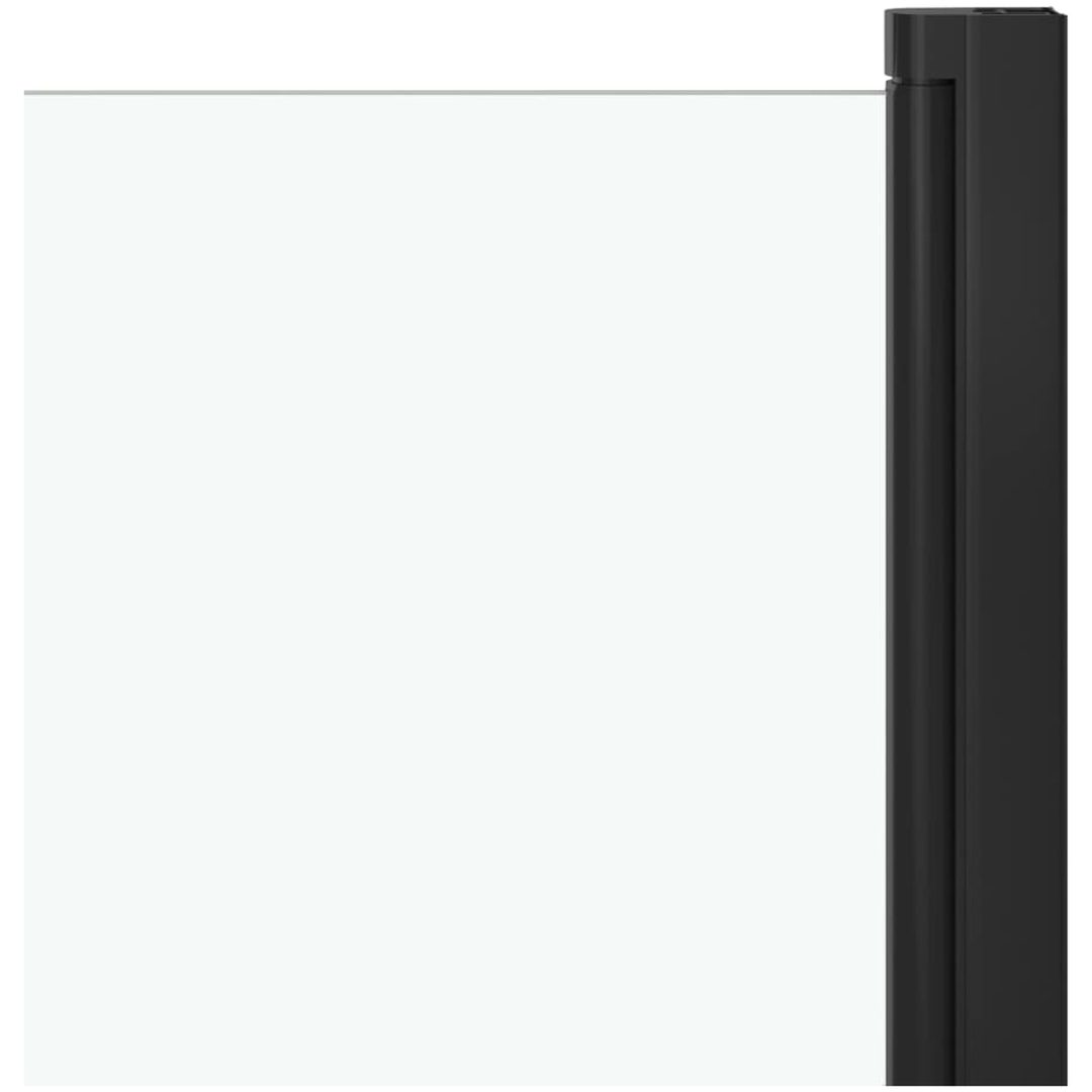 Duschvägg fällbar 3 paneler ESG svart vidaXL 130 x 138 cm – bild 6