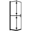 Duschvägg fällbar ESG svart vidaXL 100 x 140 cm – miniatyr 2
