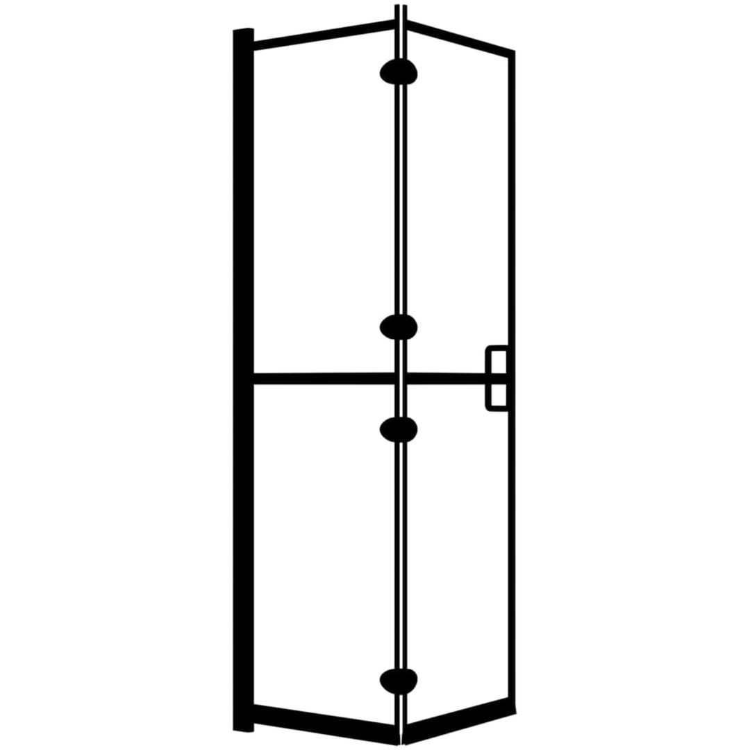 Duschvägg fällbar ESG svart vidaXL 100 x 140 cm – bild 2