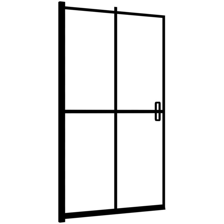 Duschvägg fällbar ESG svart vidaXL 100 x 140 cm – bild 4