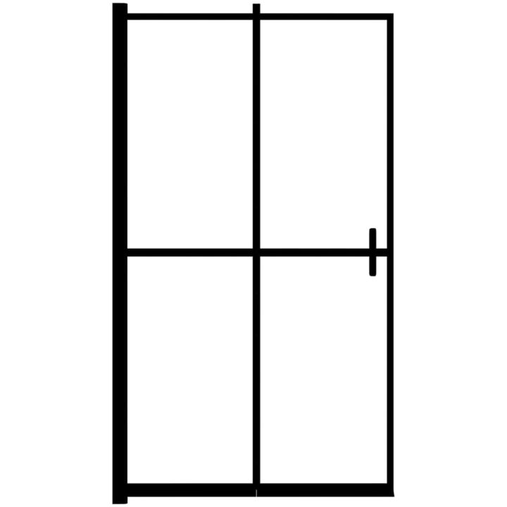 Duschvägg fällbar ESG svart vidaXL 100 x 140 cm – bild 5