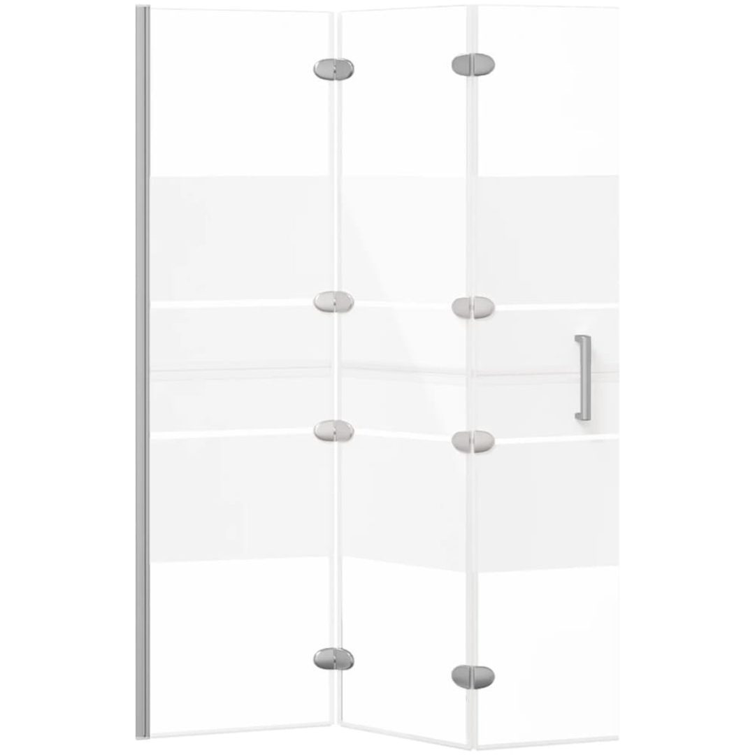 Duschvägg fällbar ESG vit vidaXL 100 x 140 cm – bild 4