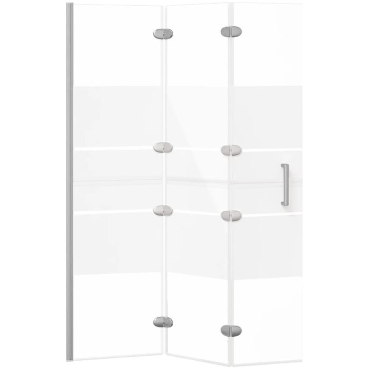 Duschvägg fällbar ESG vit vidaXL 100 x 140 cm – bild 4