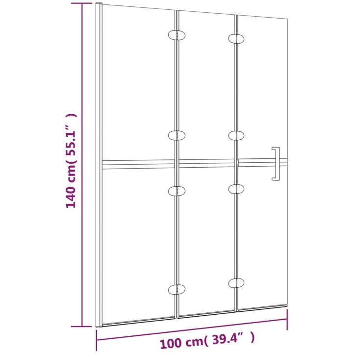 Duschvägg fällbar ESG vit vidaXL 100 x 140 cm – bild 7