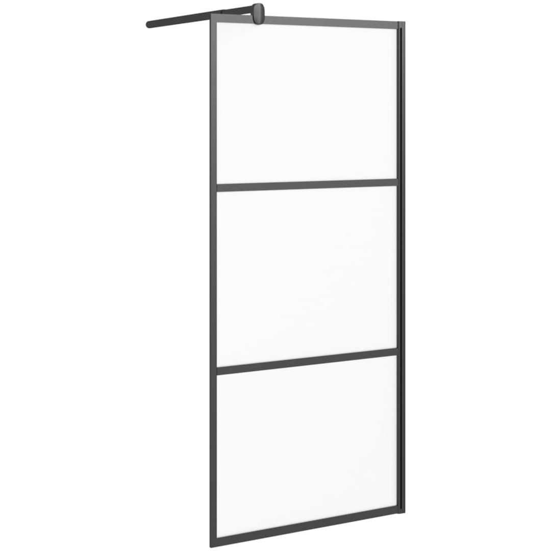 Duschvägg frostat ESG-glas svart vidaXL 80 x 195 cm – bild 2
