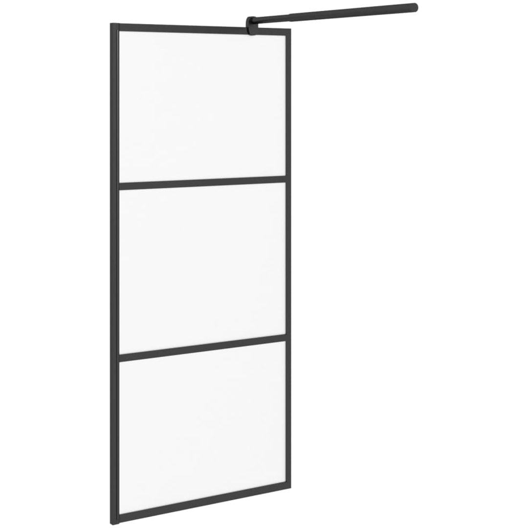 Duschvägg frostat ESG-glas svart vidaXL 80 x 195 cm – bild 4