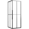 Duschvägg halvfrostad ESG svart vidaXL 80 x 80 x 180 cm – miniatyr 2