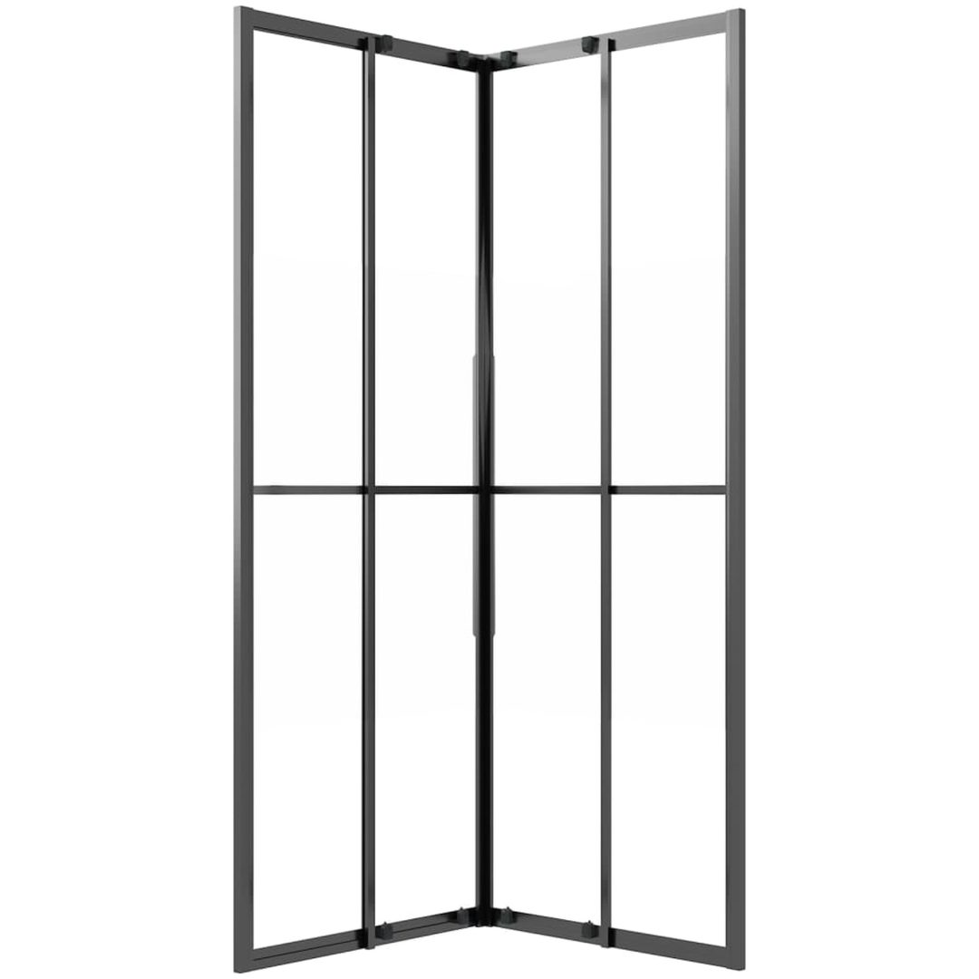 Duschvägg halvfrostad ESG svart vidaXL 80 x 80 x 180 cm – bild 7