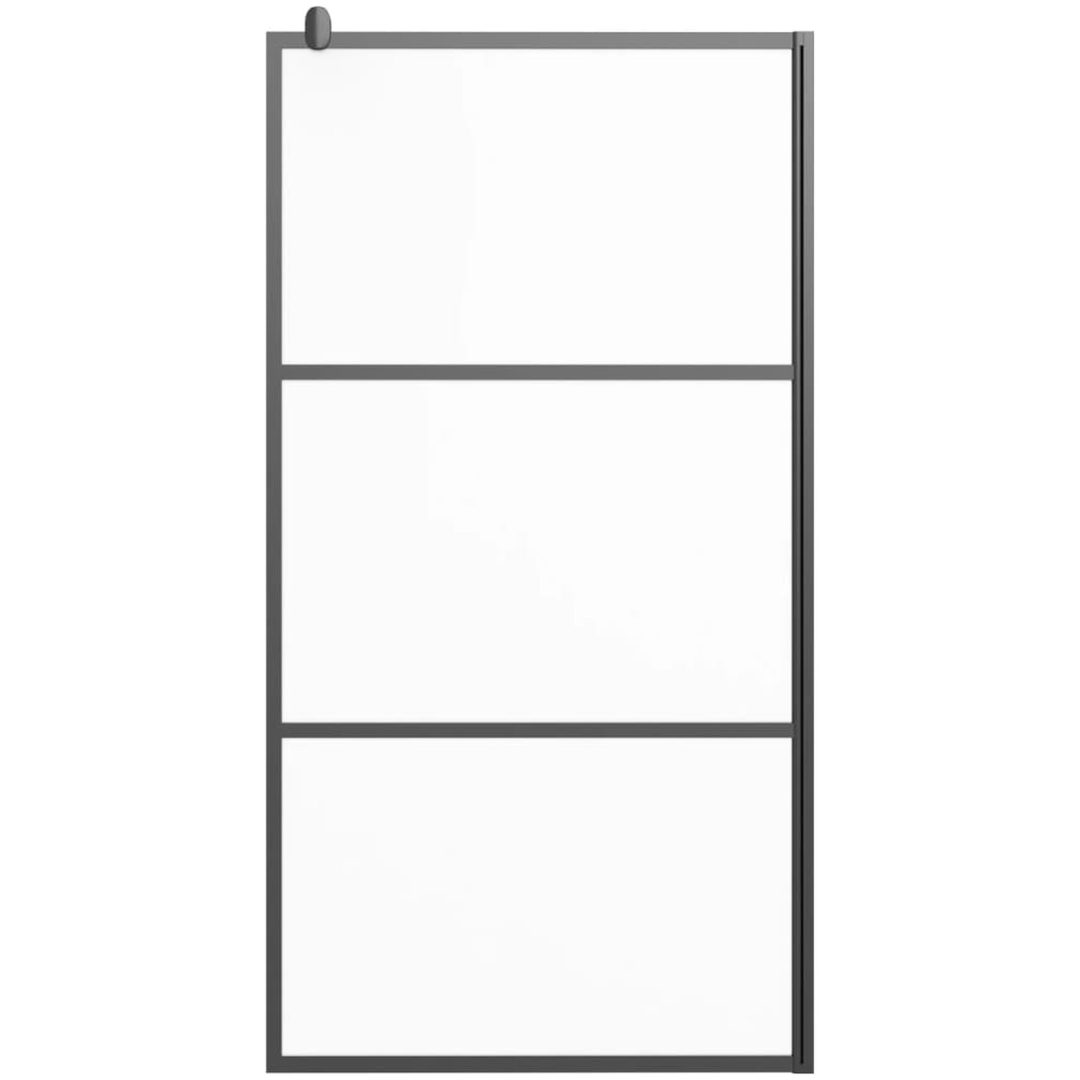 Duschvägg halvfrostat ESG-glas svart vidaXL 100 x 195 cm – bild 3