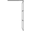 Duschvägg halvfrostat ESG-glas svart vidaXL 100 x 195 cm – miniatyr 5
