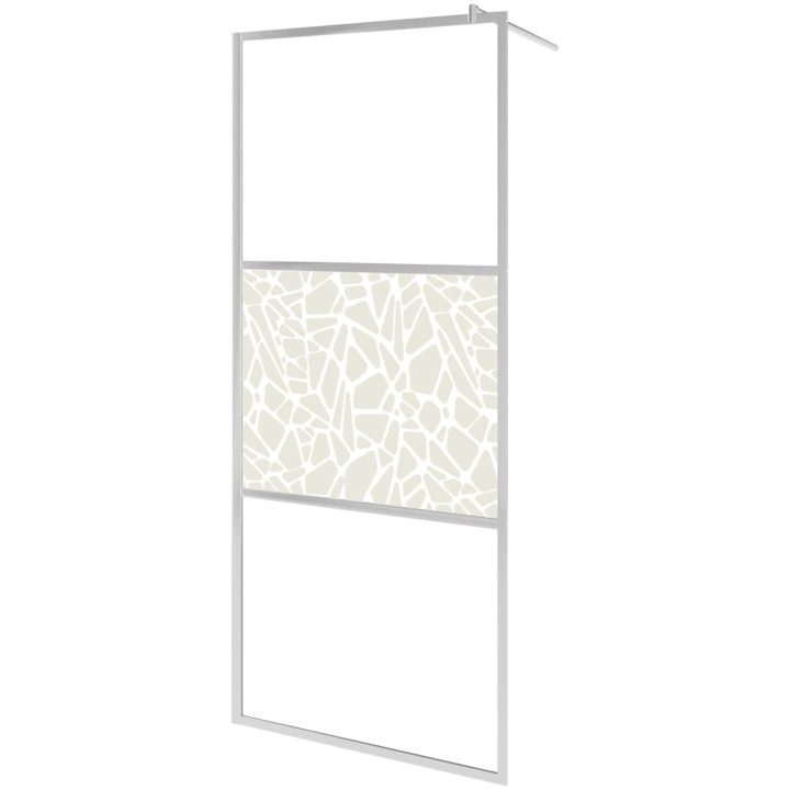 Duschvägg med ESG-glas stendesign vidaXL 115 x 195 cm – bild 2