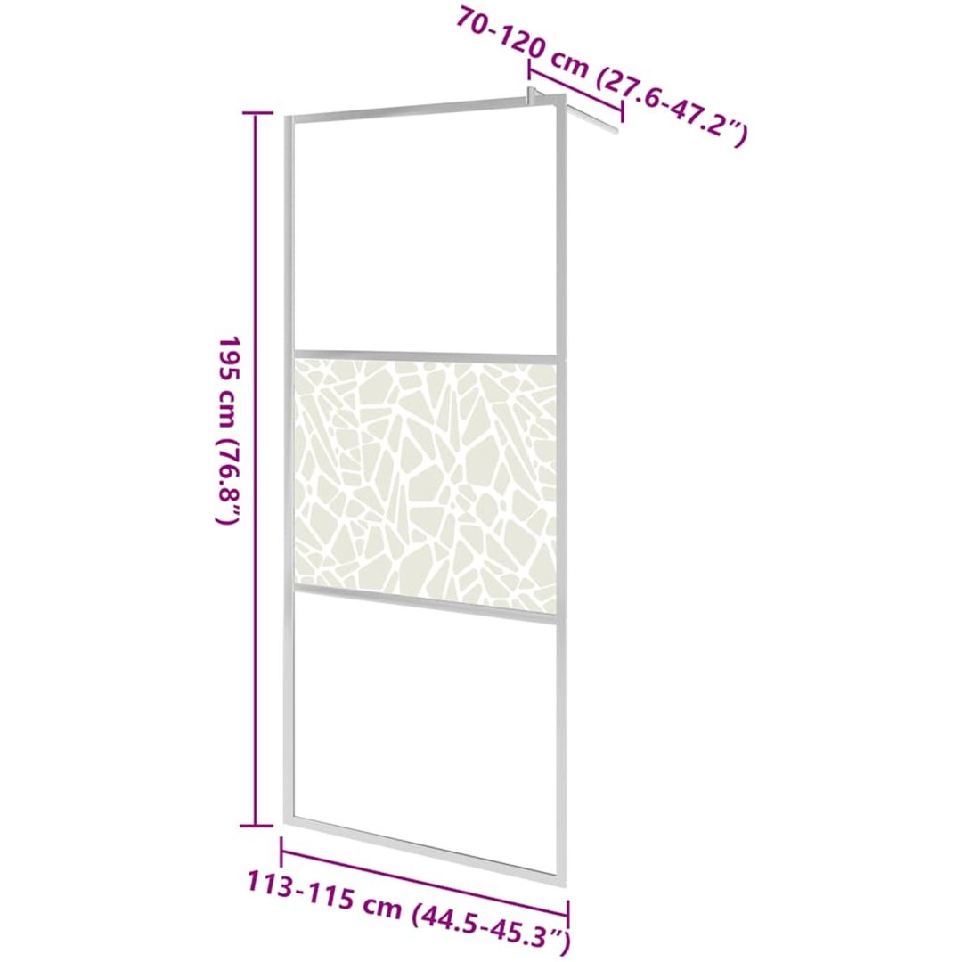 Duschvägg med ESG-glas stendesign vidaXL 115 x 195 cm – bild 7