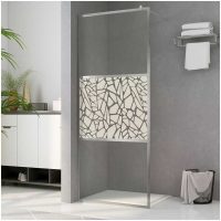 Duschvägg med ESG-glas stendesign vidaXL