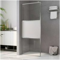 Duschvägg med halvfrostat ESG-glas vidaXL