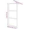 Duschvägg med halvfrostat ESG-glas vidaXL 80 x 195 cm – miniatyr 7