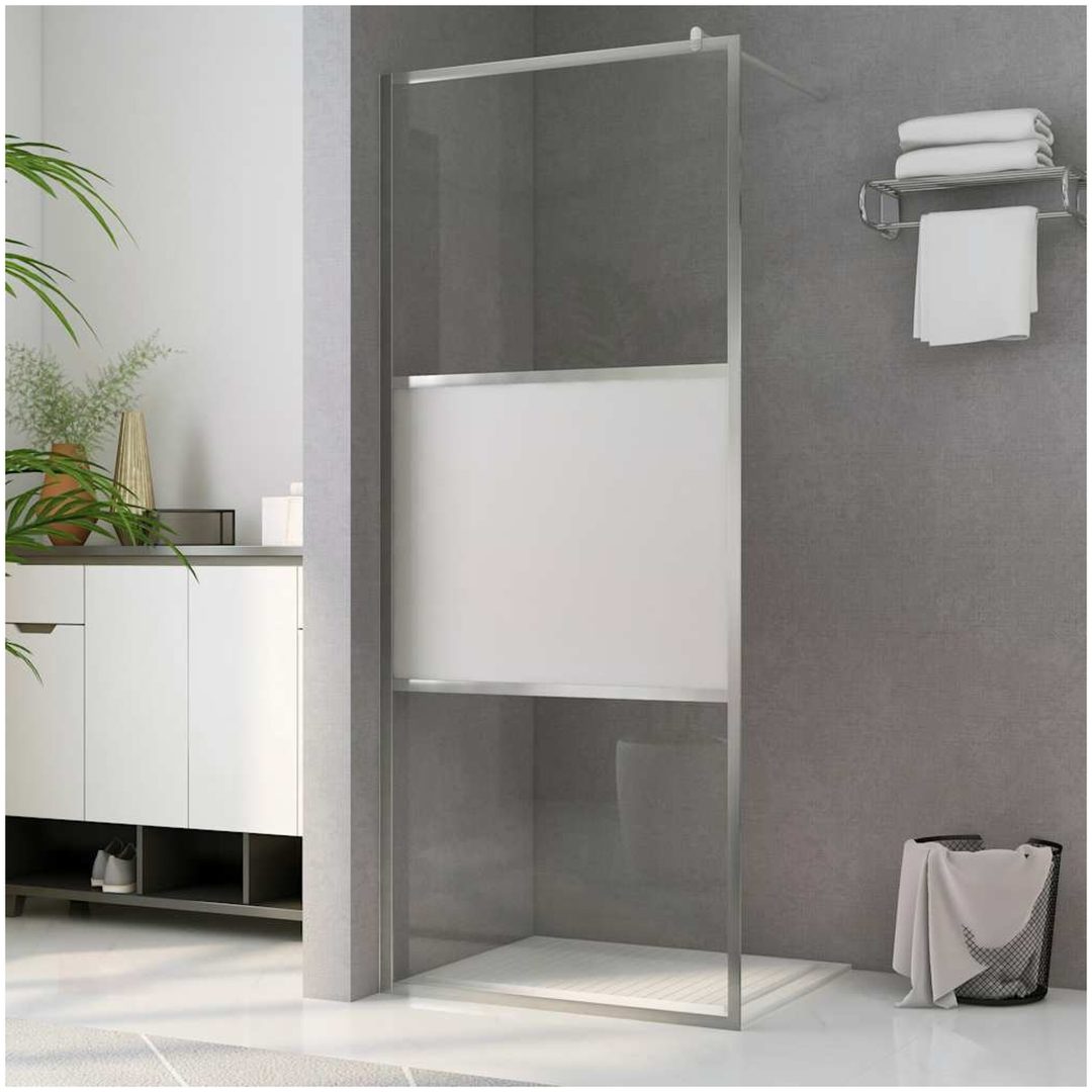 Duschvägg med halvfrostat ESG-glas vidaXL 80 x 195 cm