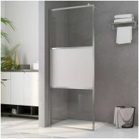Duschvägg med halvfrostat ESG-glas vidaXL