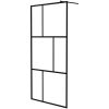 Duschvägg med härdat glas svart vidaXL 100 x 195 cm – miniatyr 2