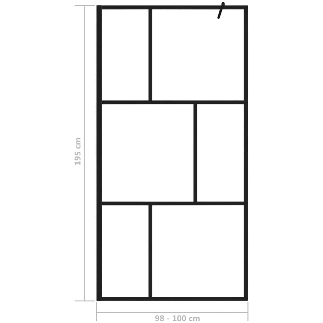 Duschvägg med härdat glas svart vidaXL 100 x 195 cm – bild 7