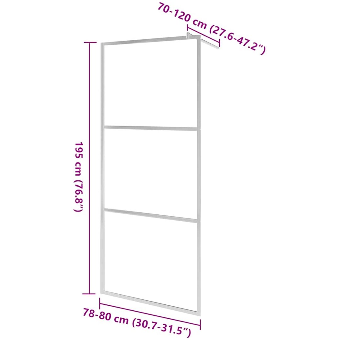 Duschvägg med helfrostat ESG-glas vidaXL 80 x 195 cm – bild 7