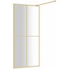 Duschvägg med klart ESG-glas guld vidaXL 80 x 195 cm – miniatyr 5