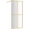 Duschvägg med klart ESG-glas guld vidaXL 90 x 195 cm – miniatyr 2
