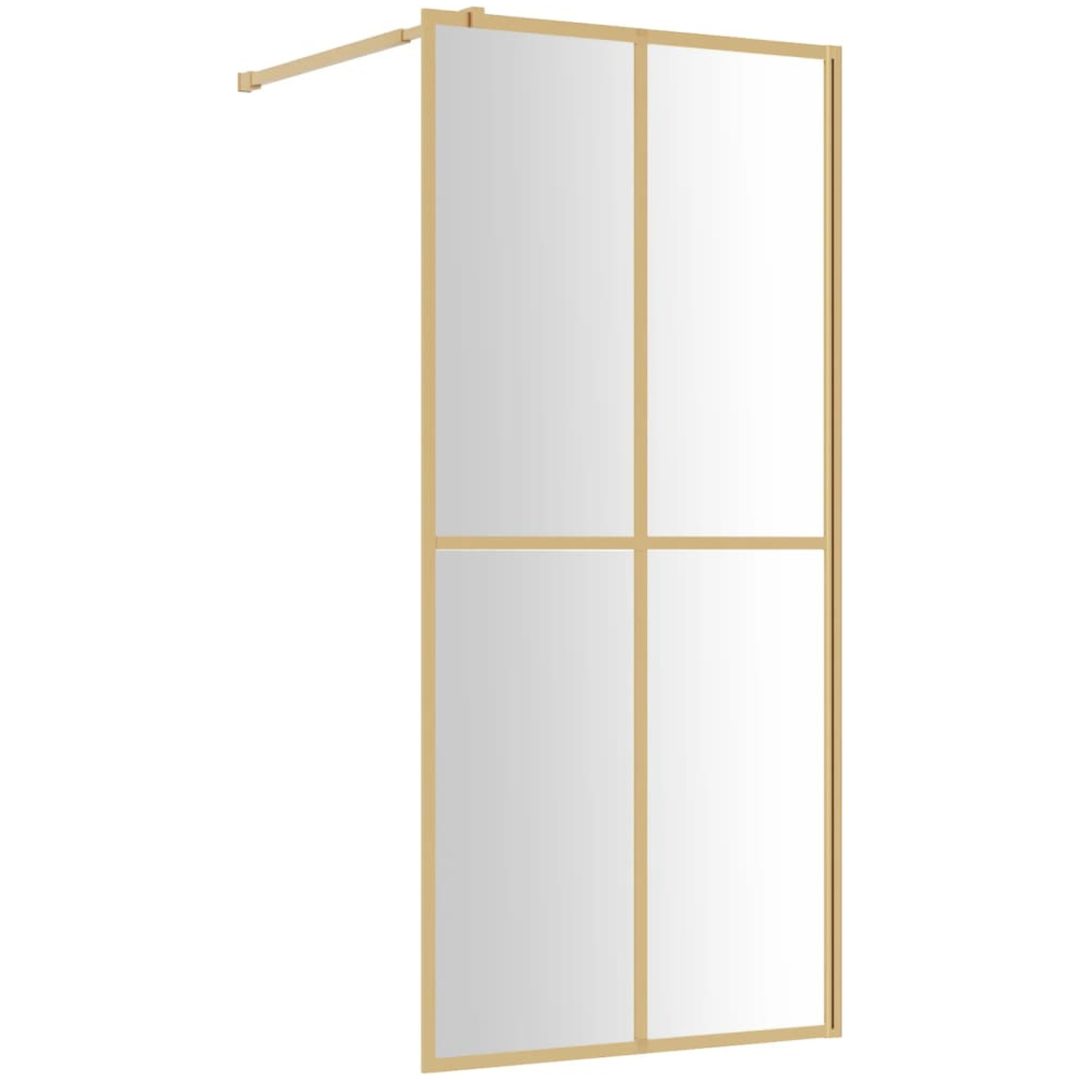 Duschvägg med klart ESG-glas guld vidaXL 90 x 195 cm – bild 2
