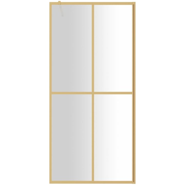 Duschvägg med klart ESG-glas guld vidaXL 90 x 195 cm – bild 3