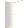 Duschvägg med klart ESG-glas guld vidaXL 90 x 195 cm – miniatyr 5