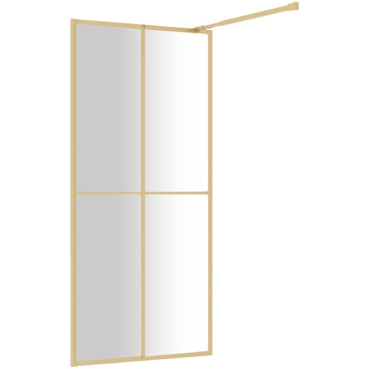 Duschvägg med klart ESG-glas guld vidaXL 90 x 195 cm – bild 5