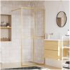 Duschvägg med klart ESG-glas guld vidaXL 90 x 195 cm – miniatyr 1