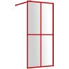 Duschvägg med klart ESG-glas röd vidaXL 100 x 195 cm – miniatyr 2