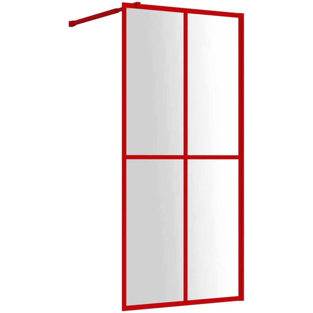 Duschvägg med klart ESG-glas röd vidaXL 100 x 195 cm – bild 2