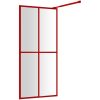 Duschvägg med klart ESG-glas röd vidaXL 100 x 195 cm – miniatyr 5