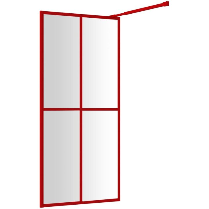 Duschvägg med klart ESG-glas röd vidaXL 100 x 195 cm – bild 5