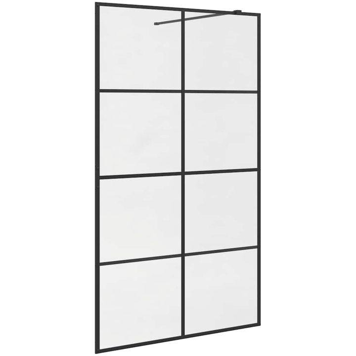 Duschvägg med klart ESG-glas svart vidaXL 115 x 195 cm – bild 2