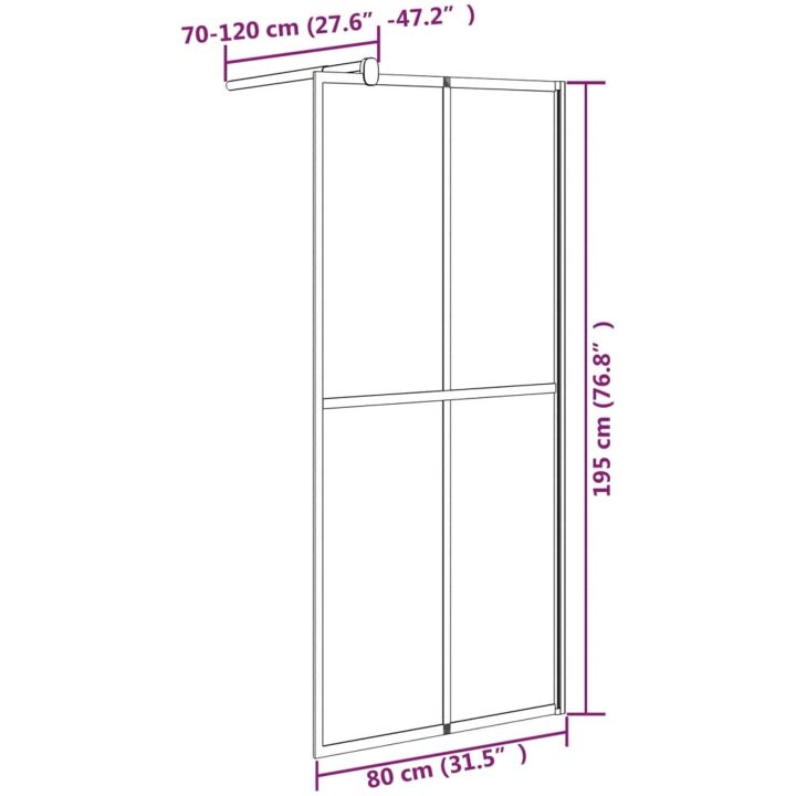 Duschvägg mörkt härdat glas vidaXL 80 x 195 cm – bild 7