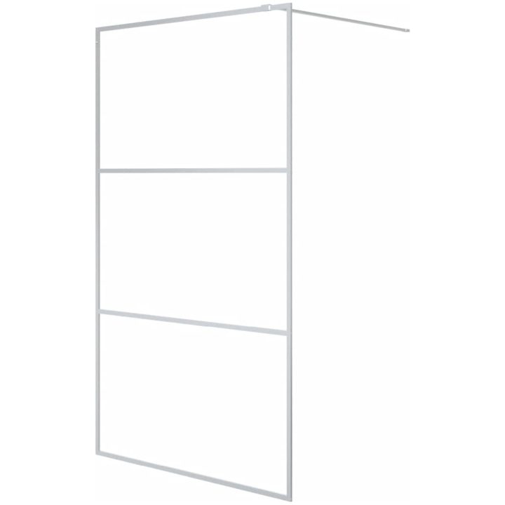 Duschvägg silver halvfrostat ESG-glas vidaXL 115 x 195 cm – bild 2
