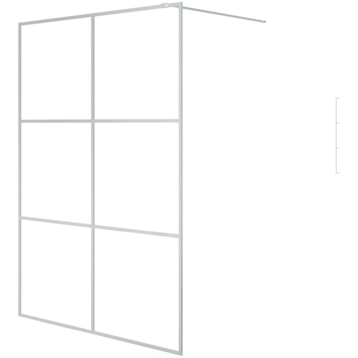Duschvägg silver klart ESG-glas vidaXL 140 x 195 cm – bild 2