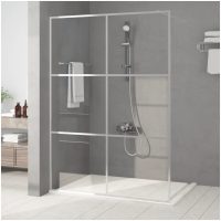 Duschvägg silver klart ESG-glas vidaXL