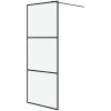 Duschvägg svart frostat ESG-glas vidaXL 80 x 195 cm – miniatyr 2