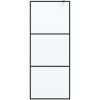 Duschvägg svart frostat ESG-glas vidaXL 80 x 195 cm – miniatyr 3