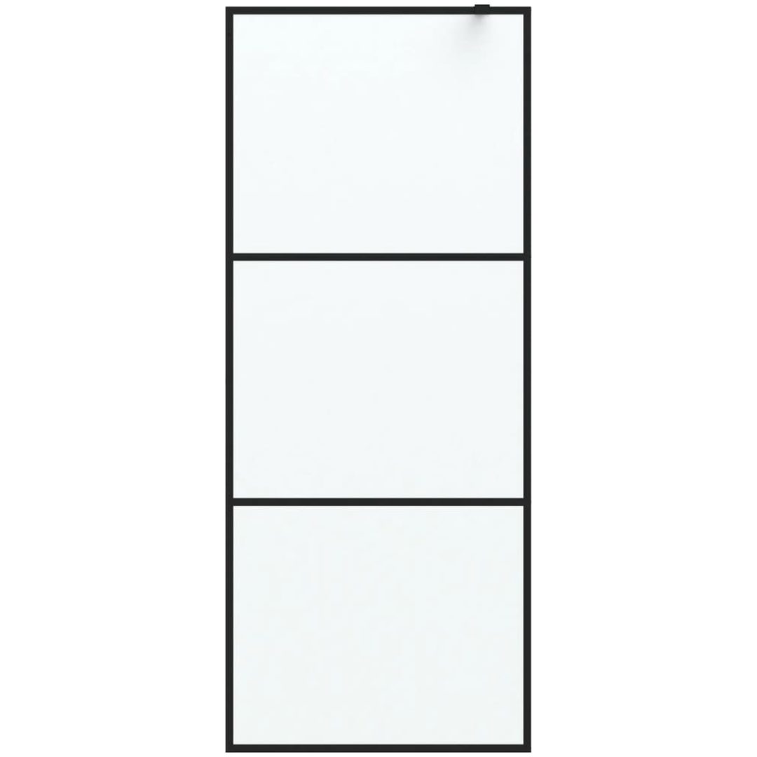 Duschvägg svart frostat ESG-glas vidaXL 80 x 195 cm – bild 3