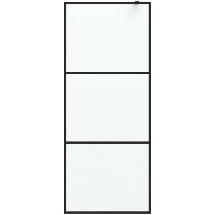 Duschvägg svart frostat ESG-glas vidaXL 80 x 195 cm – bild 3